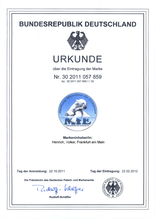 Urkunde Markenschutz